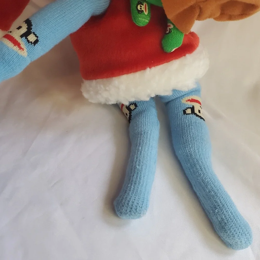 Paul Frank Julius Monkey Santa Claus Plush Blue Sock Monkey Holiday Christmas